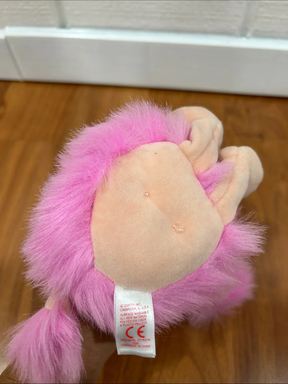 Ty Pink Plush Poodle with Glitter Eyes and Sparkle Paws